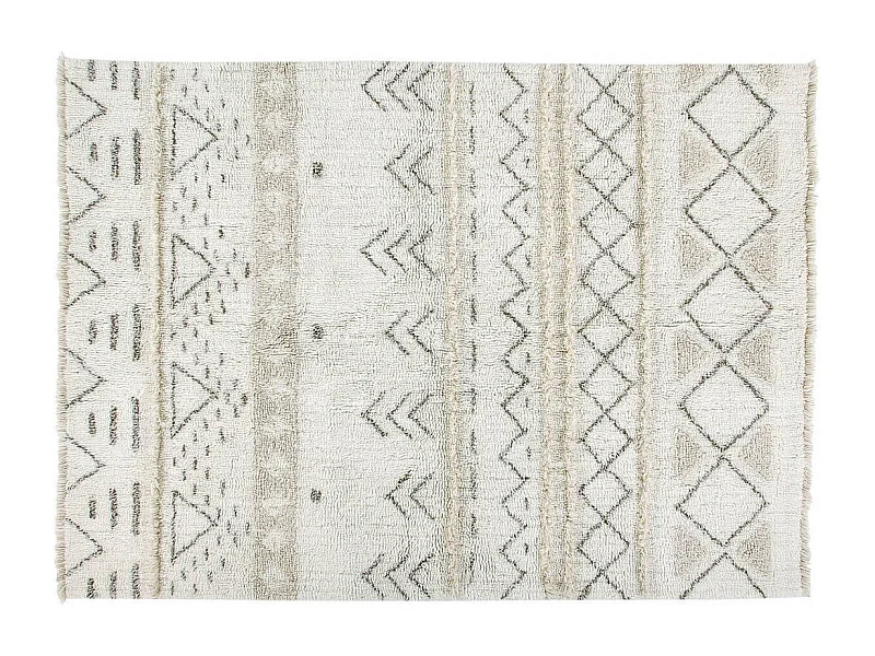 Alfombra bohemia beige con dibujos 140 x 200 cm