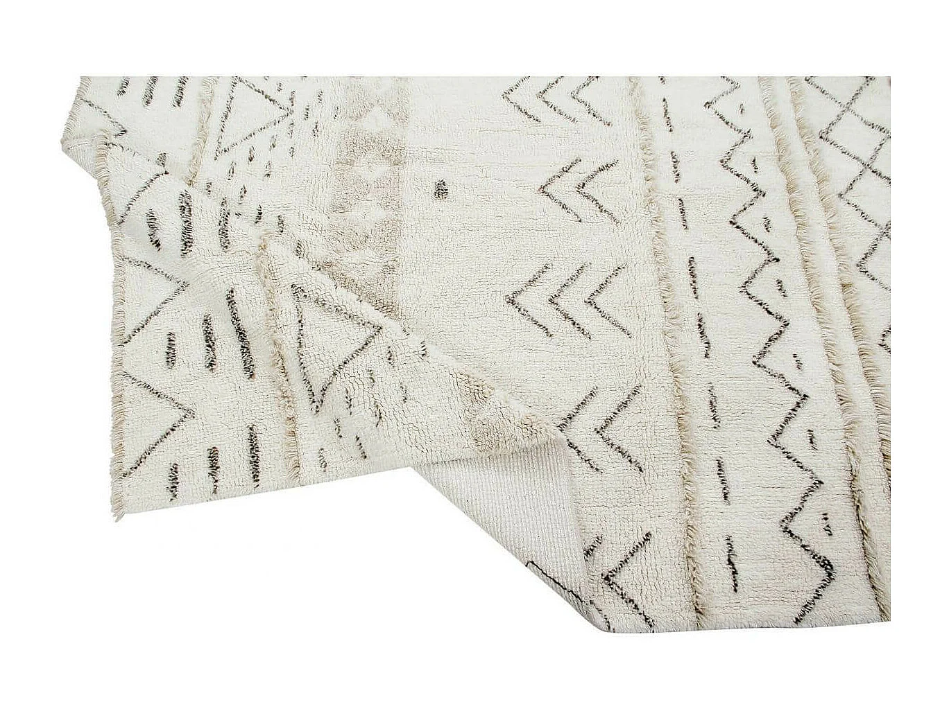 Alfombra bohemia beige con dibujos 140 x 200 cm