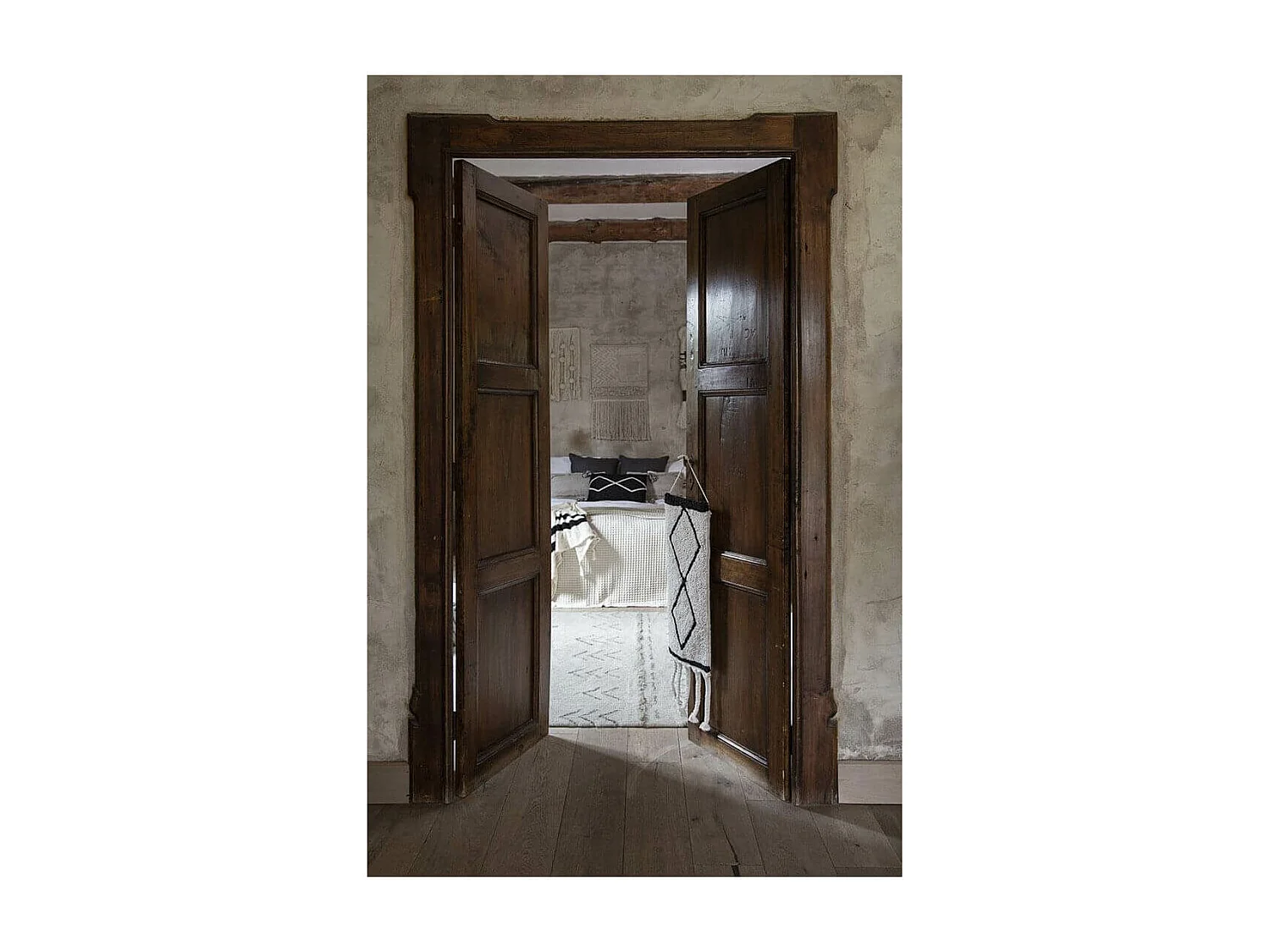 Alfombra bohemia beige con dibujos 140 x 200 cm