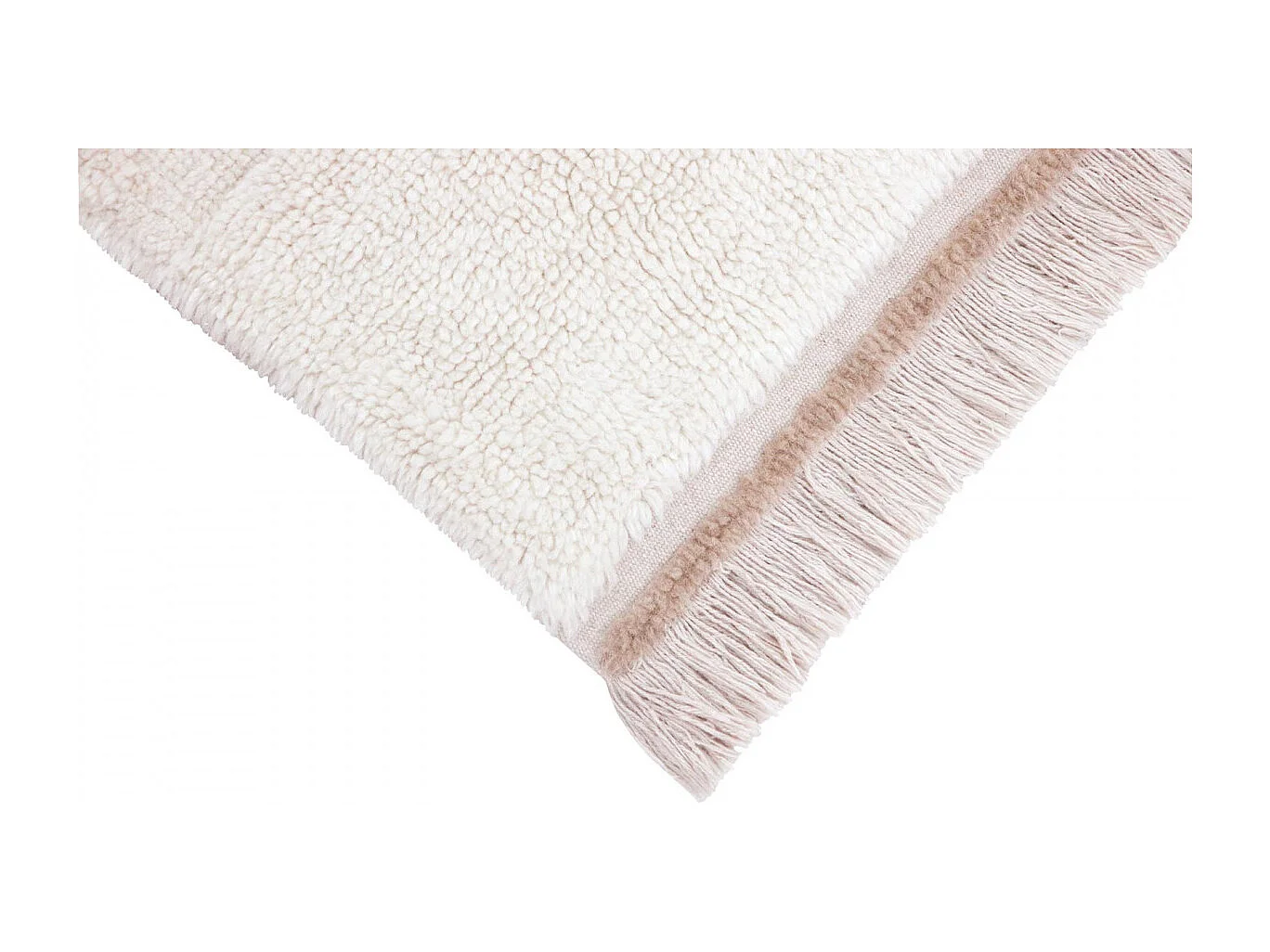 Tapis naturel en laine lavable en machine Steppe Rectangulaire Naturel Fait main