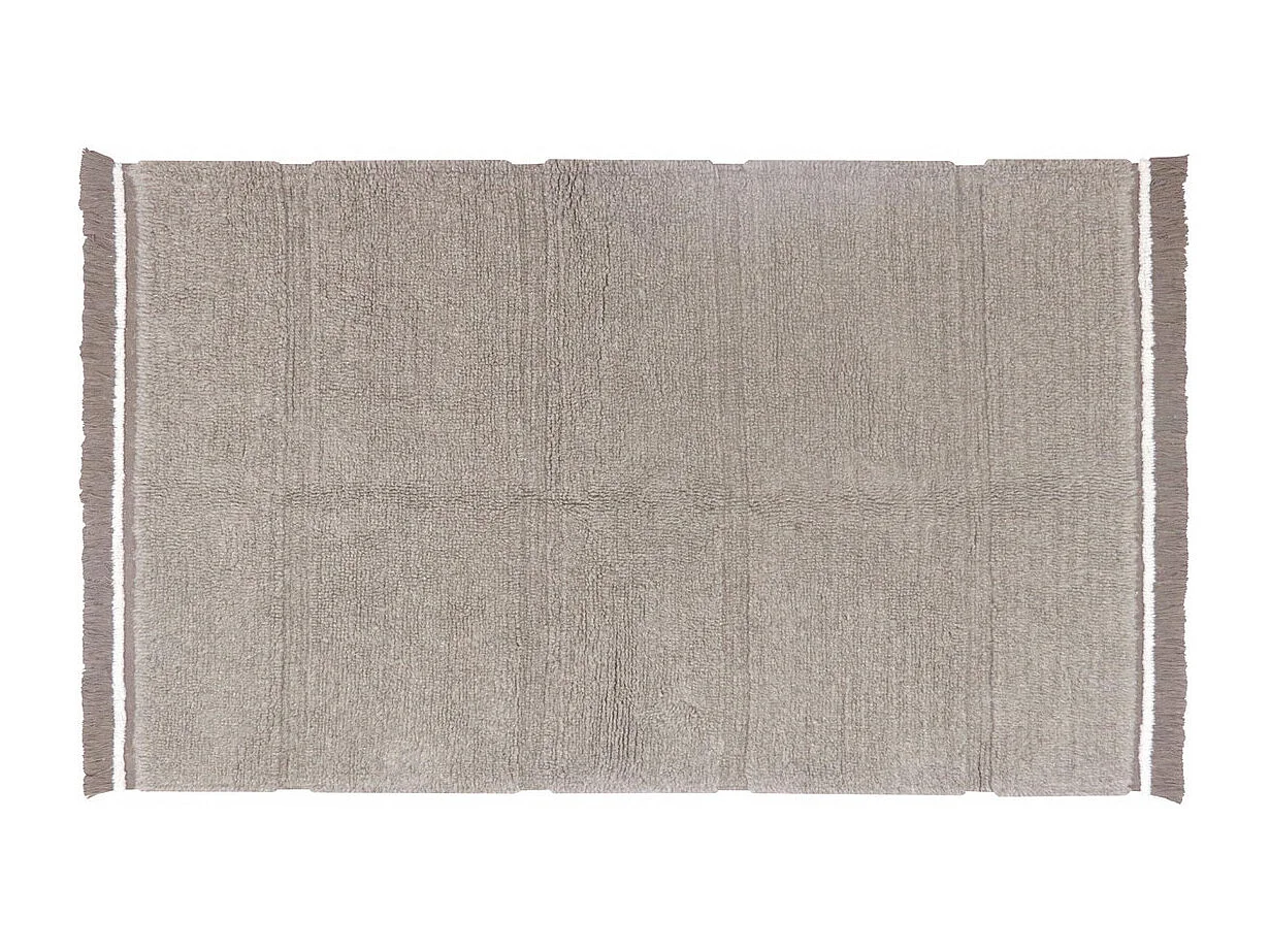 Tapis naturel en laine lavable en machine Steppe Rectangulaire Naturel Fait main