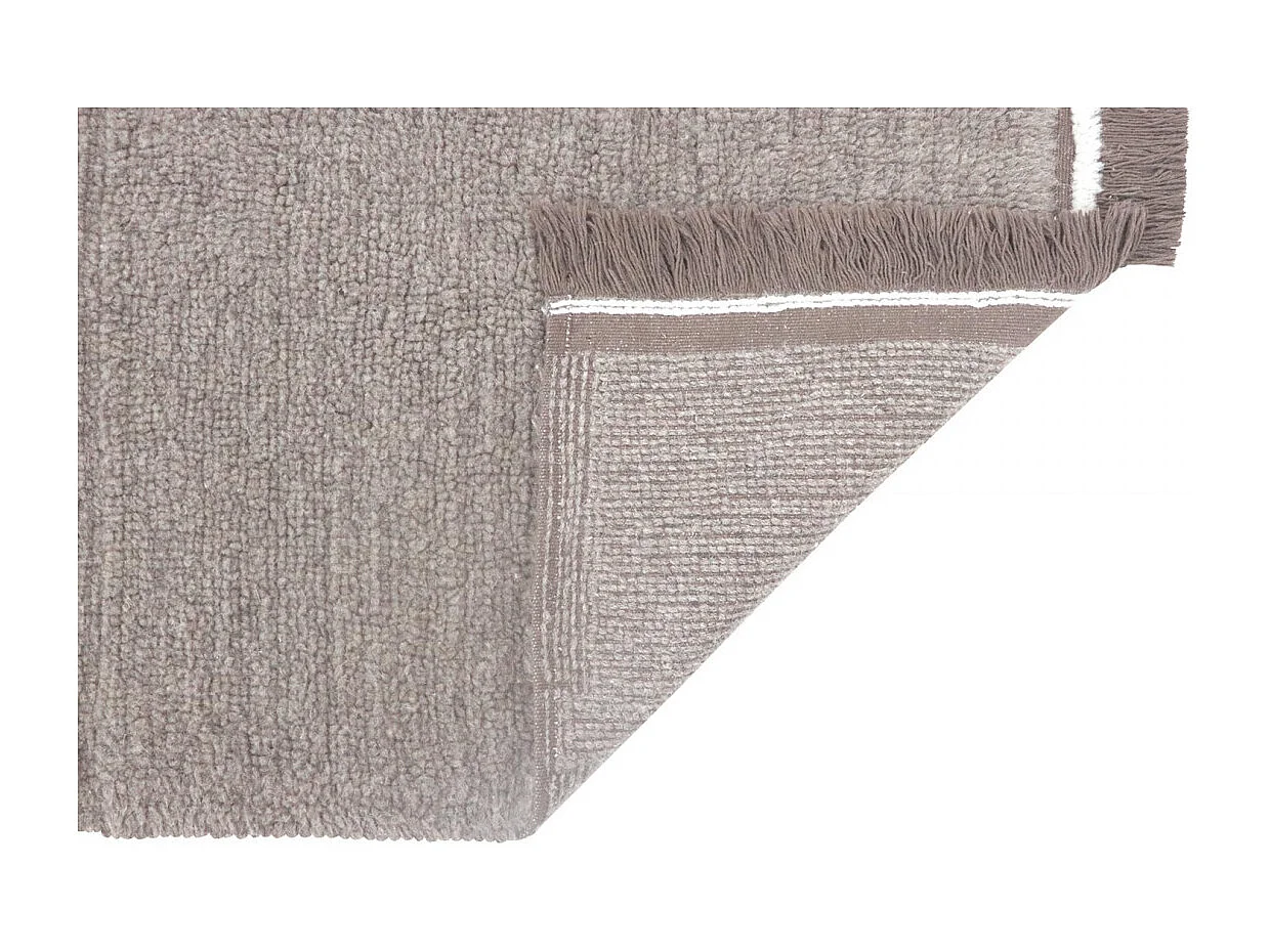 Tapis naturel en laine lavable en machine Steppe Rectangulaire Naturel Fait main