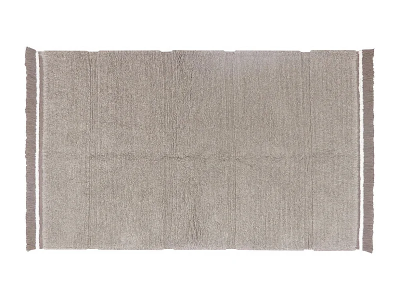 Tapis naturel en laine lavable en machine Steppe Rectangulaire Naturel Fait main