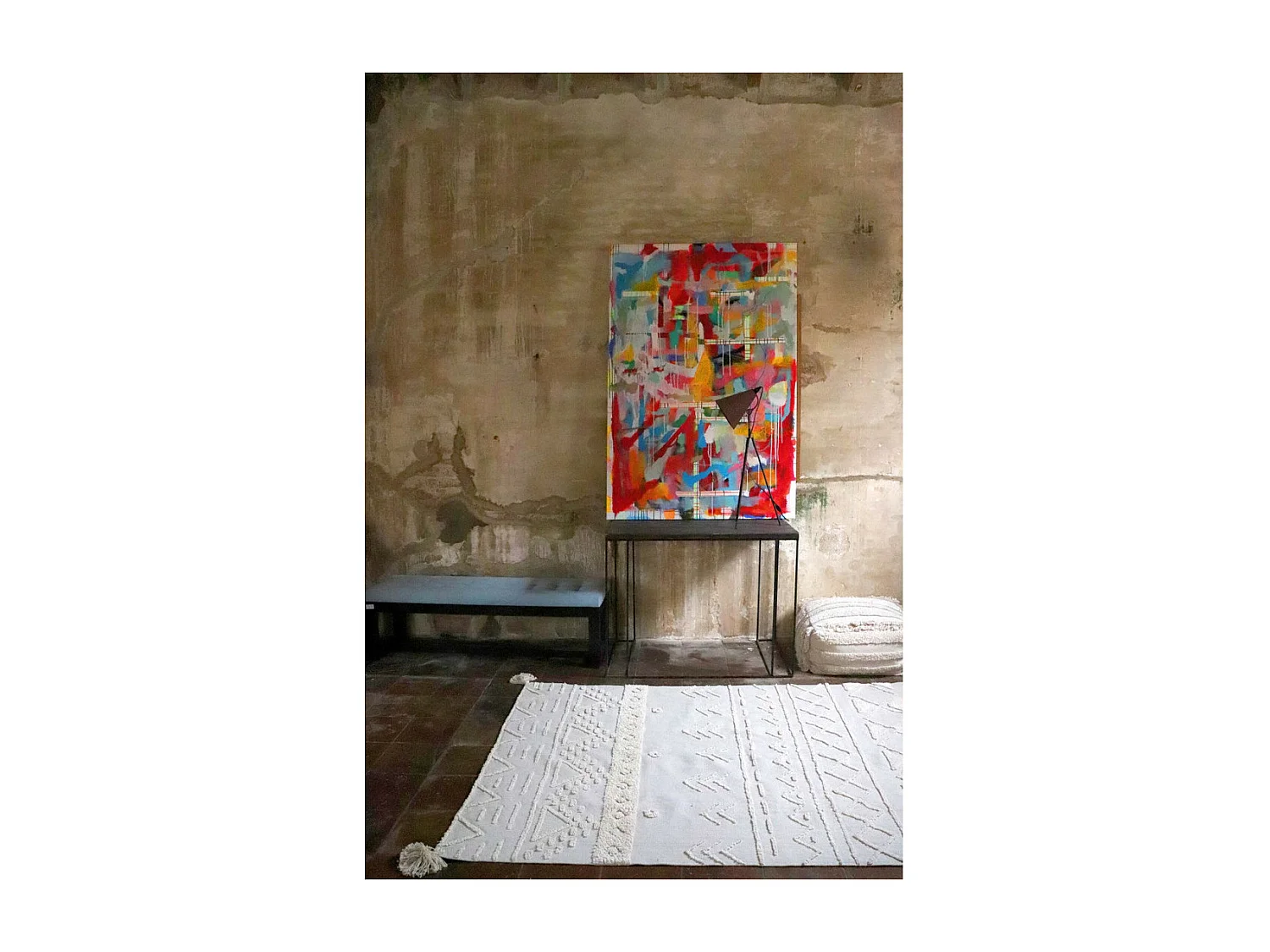 Alfombra de algodón Tribu Natural - 120 x 160 cm