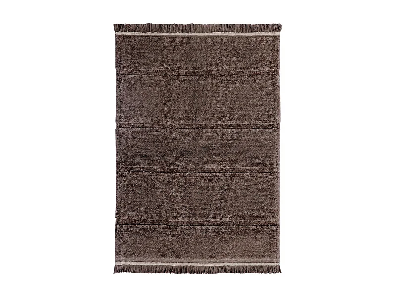 Tapis naturel en laine lavable en machine Steppe Rectangulaire Naturel Fait main