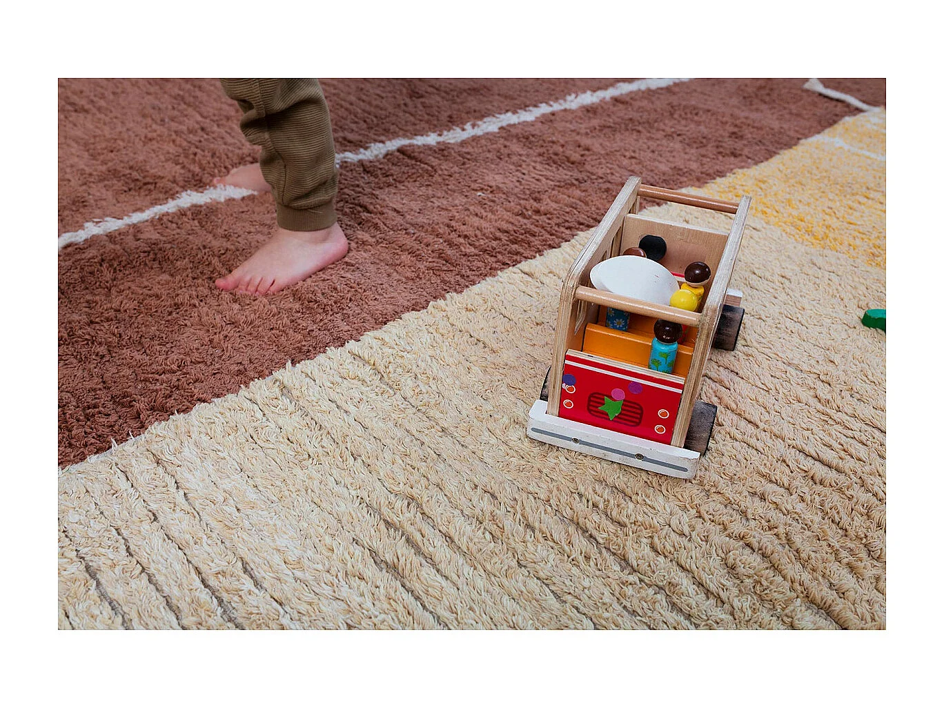 Tapis naturel réversible lavable en machine Duetto Rectangulaire Naturel Fait main