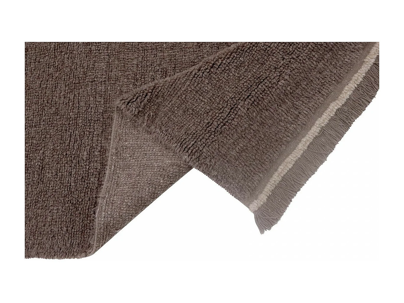 Tapis naturel en laine lavable en machine Steppe Rectangulaire Naturel Fait main