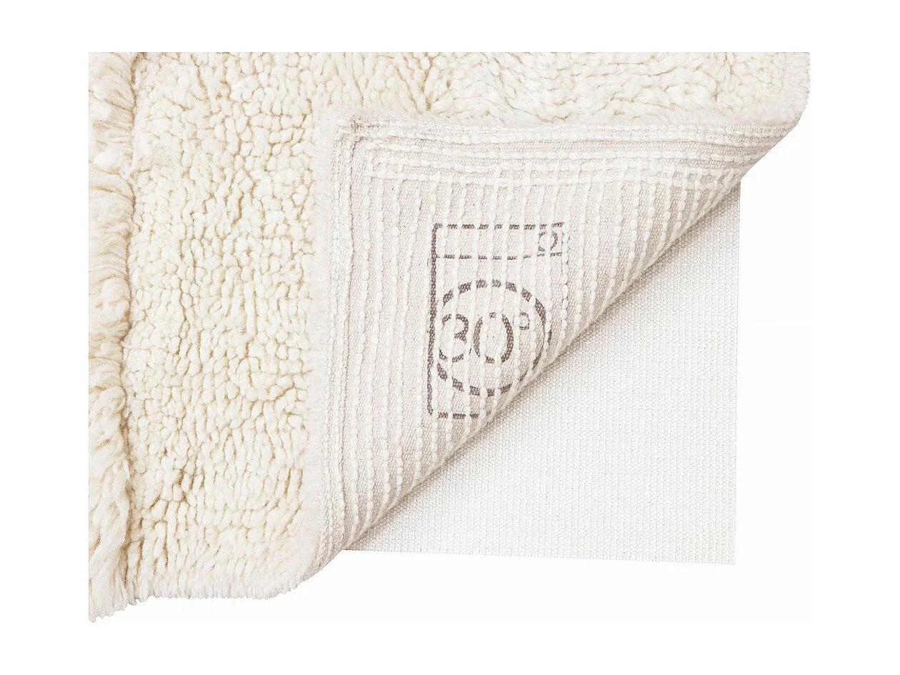 Moderner weißer Teppich aus Wolle 80 x 140 cm