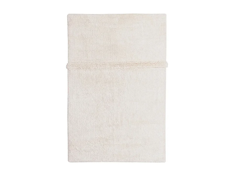 Tapis uni naturel en laine lavable en machine Tundra Rectangulaire Naturel Fait main