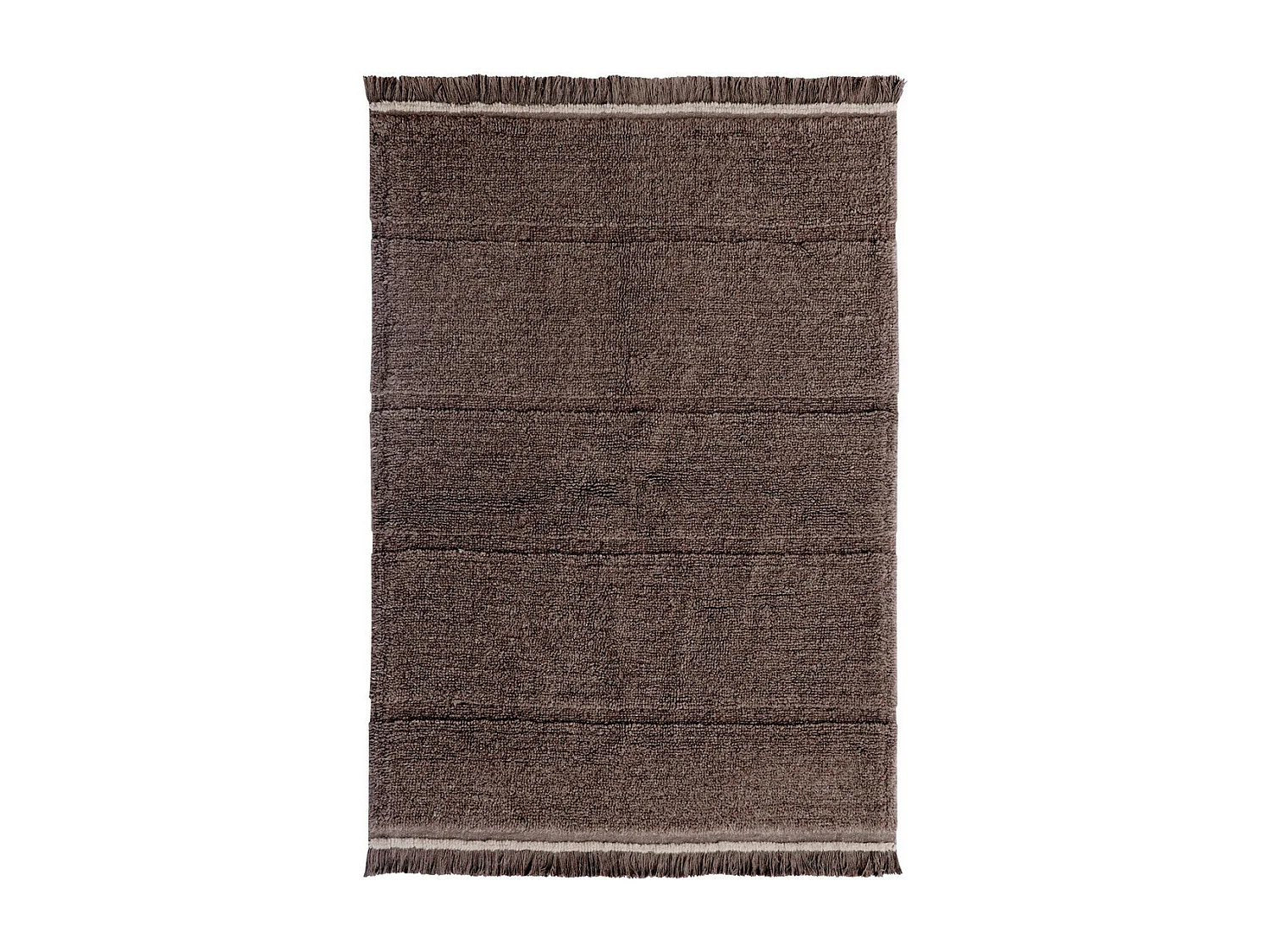 Tapis naturel en laine lavable en machine Steppe Rectangulaire Naturel Fait main