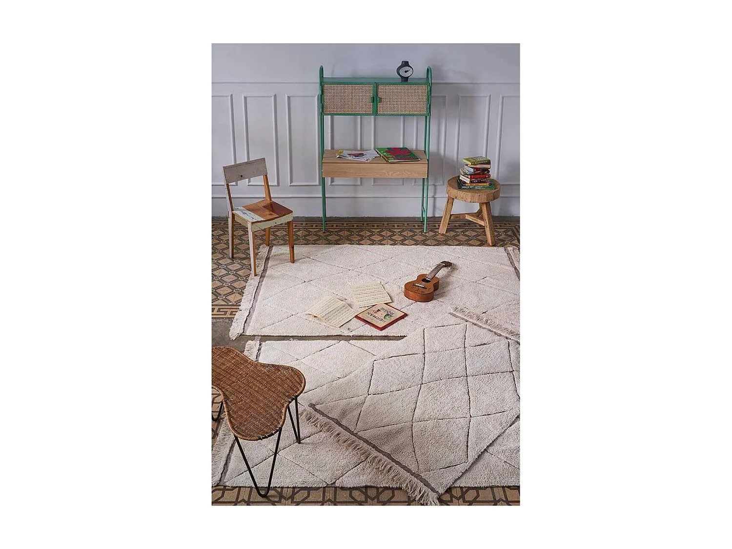 Tapis berbère recyclé lavable en machine Bereber Lorena Canals Rectangulaire Berbère Fait