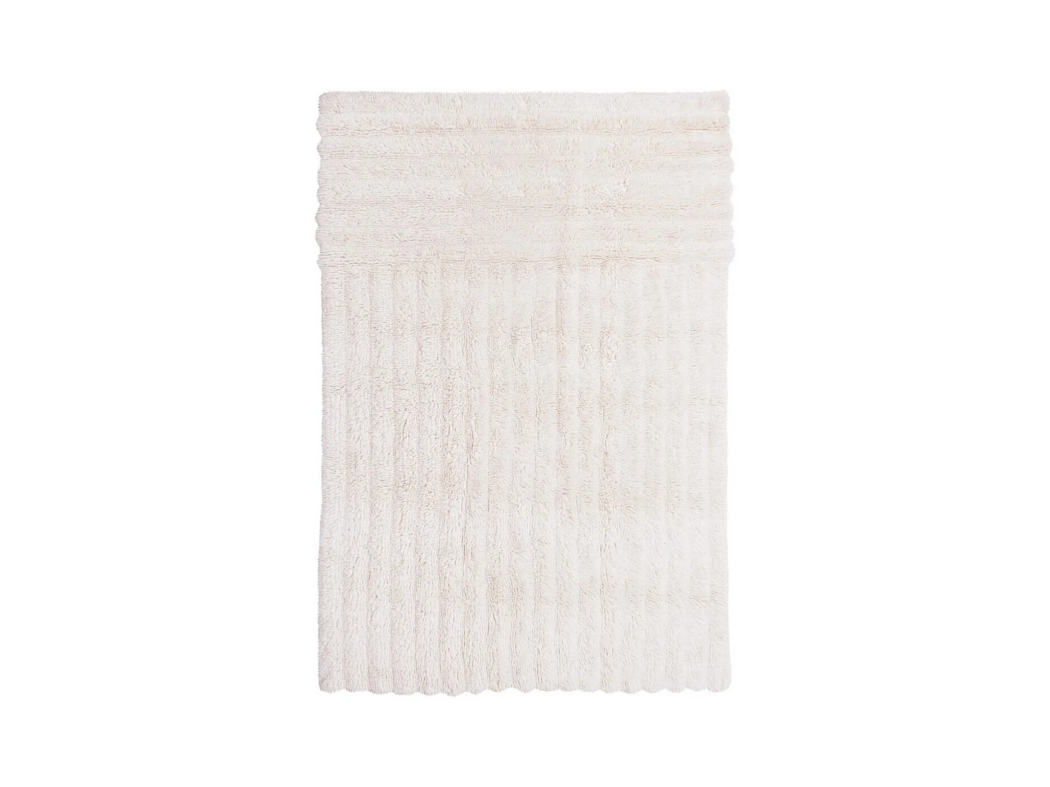 Tapis uni naturel lavable en machine en laine Dunes Rectangulaire Naturel Fait main