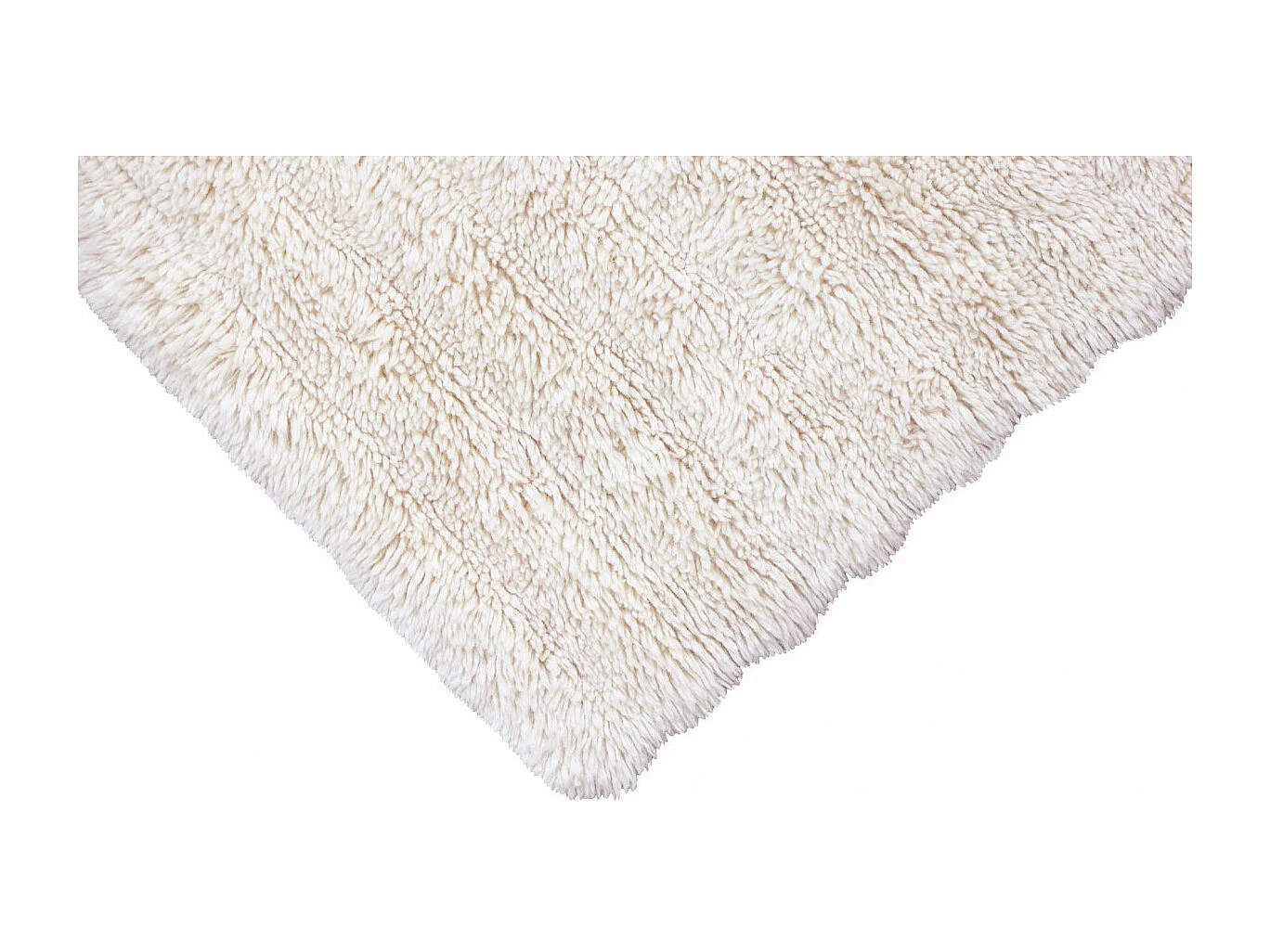 Alfombra de lana blanca con relieve ondulado - 80 x 140 CM