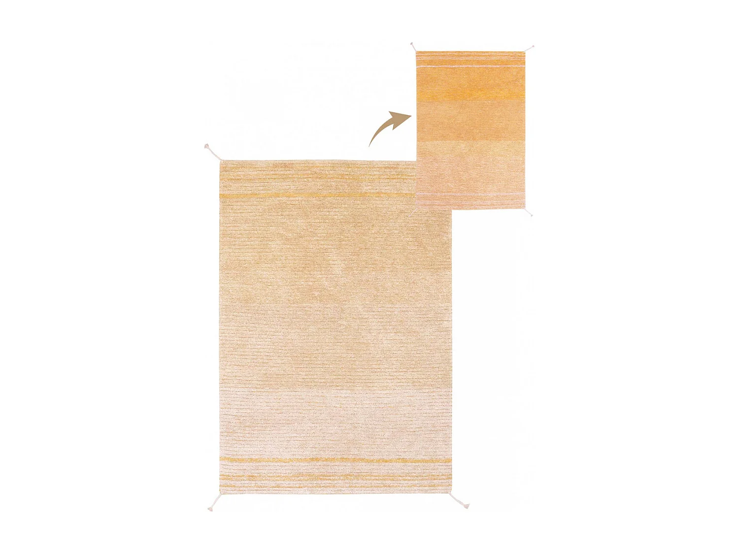 Dywan TWIN AMBER 80x140 żółty/beżowy dwustronny