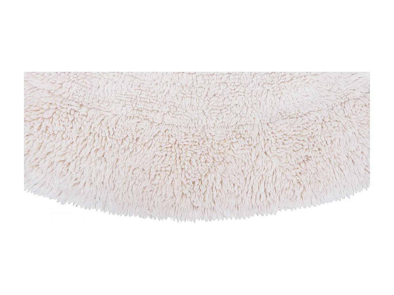 Tapis naturel rond en laine lavable en machine Arctic Ronde Naturel Fait main