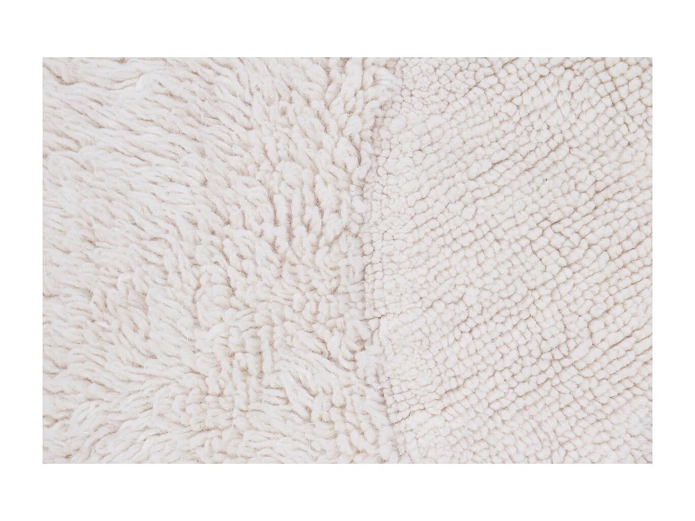 Tapis naturel rond en laine lavable en machine Arctic Ronde Naturel Fait main