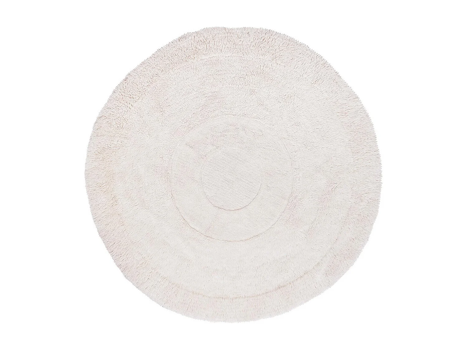 Alfombra redonda texturizada - en lana blanca natural - XXL - Ø 250 CM