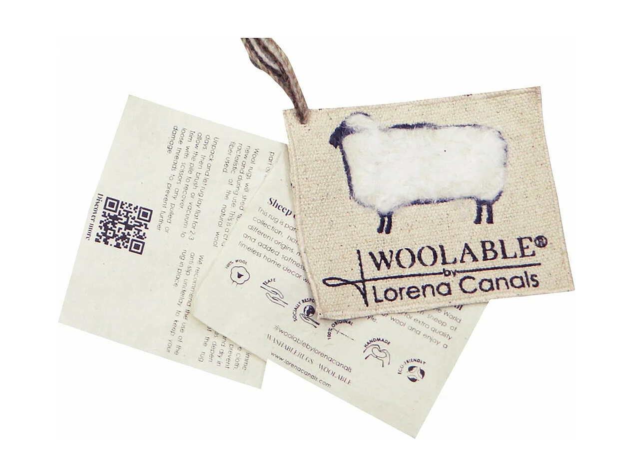 Alfombra redonda texturizada - en lana blanca natural - XXL - Ø 250 CM