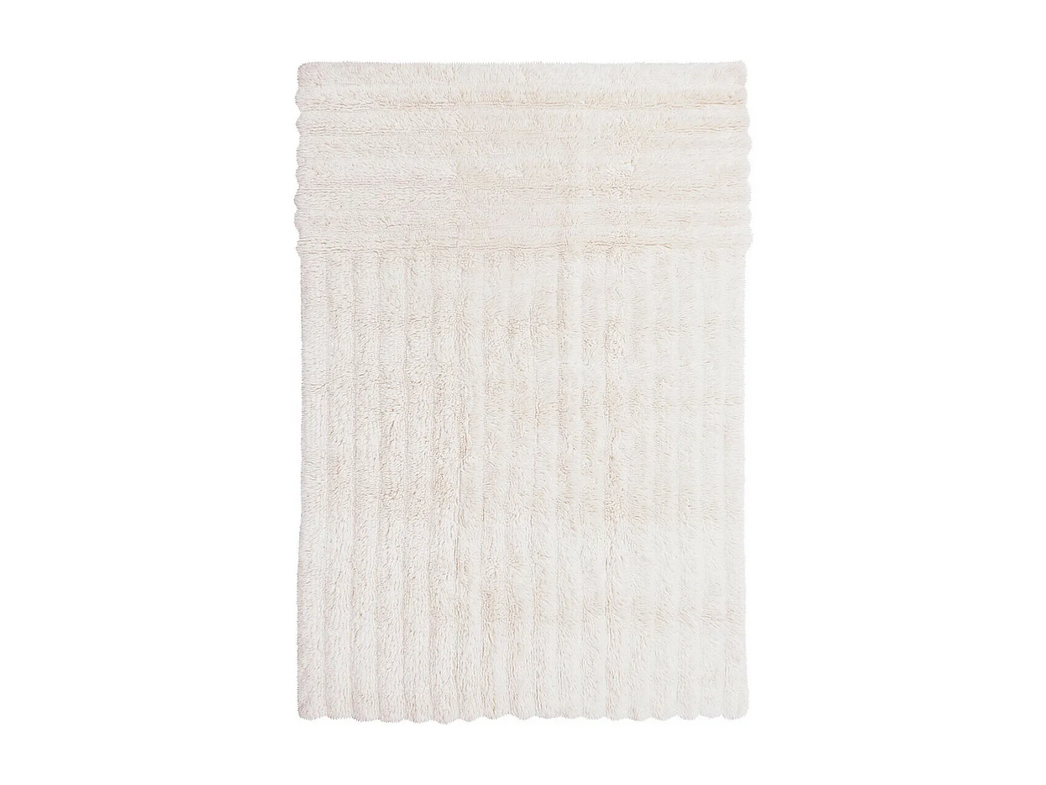 Alfombra de lana blanca con relieve ondulado - 170 x 240 CM