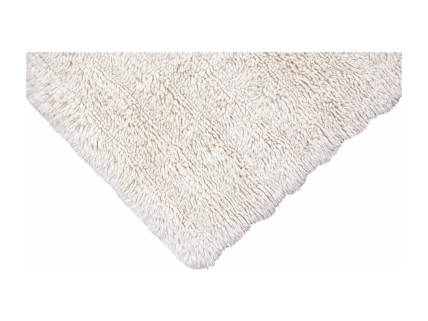 Alfombra de lana blanca con relieve ondulado - 170 x 240 CM