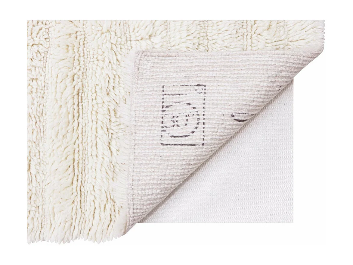 Alfombra de lana blanca con relieve ondulado - 170 x 240 CM