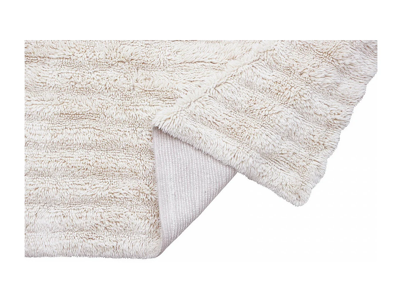 Alfombra de lana blanca con relieve ondulado - 170 x 240 CM
