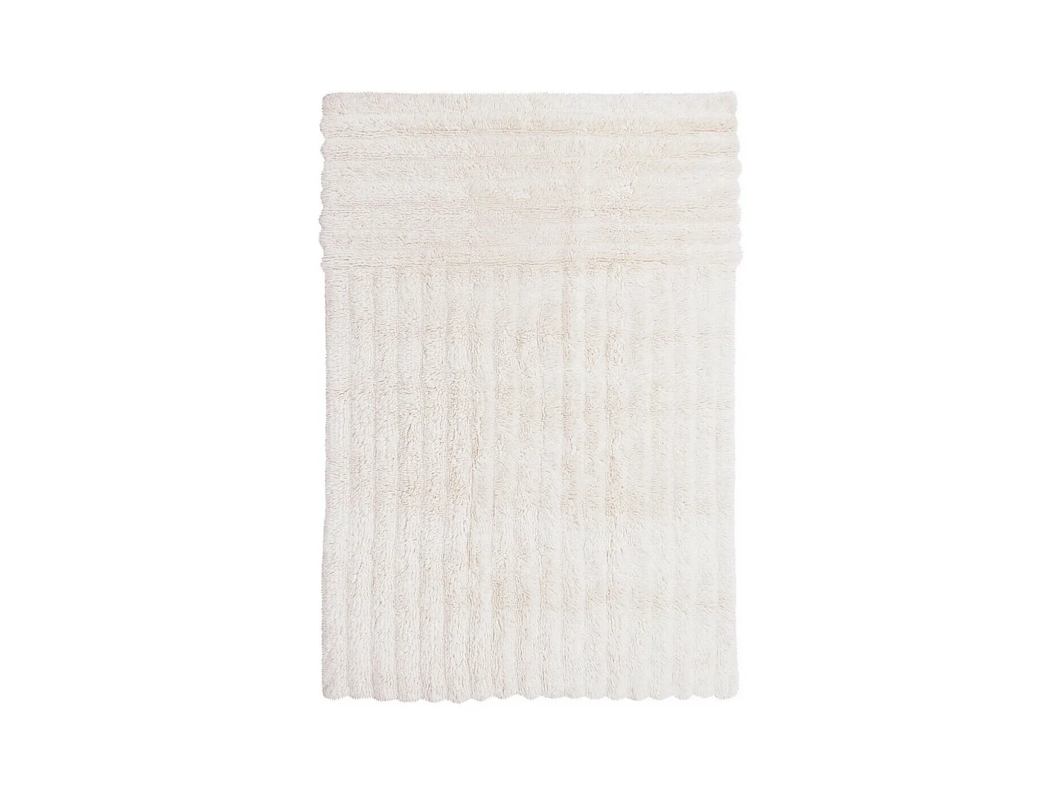 Tapis uni naturel lavable en machine en laine Dunes Rectangulaire Naturel Fait main