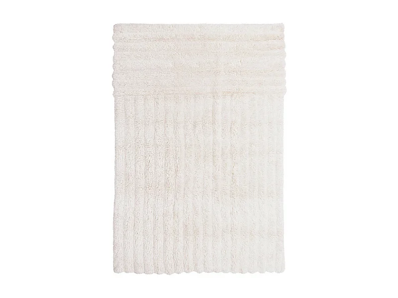 Alfombra de lana blanca con relieve ondulado - 170 x 240 CM