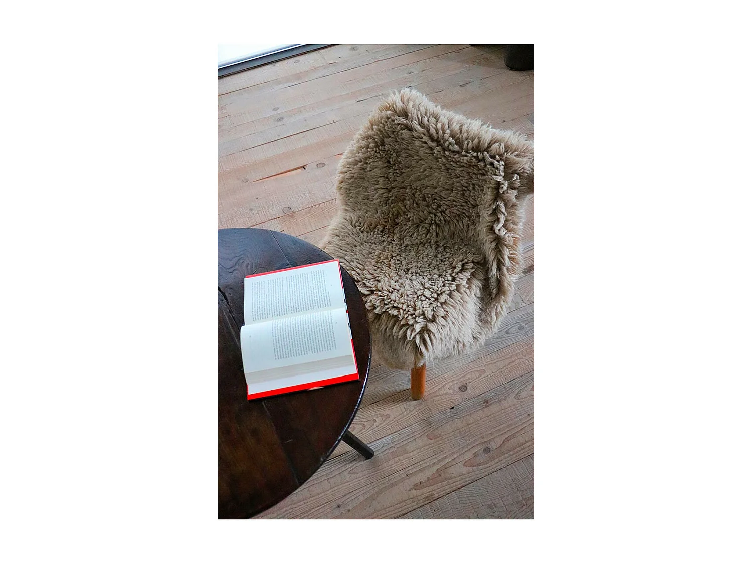 Alfombra de lana con efecto de piel de animal - gris con pelo largo - 75 x 110 CM