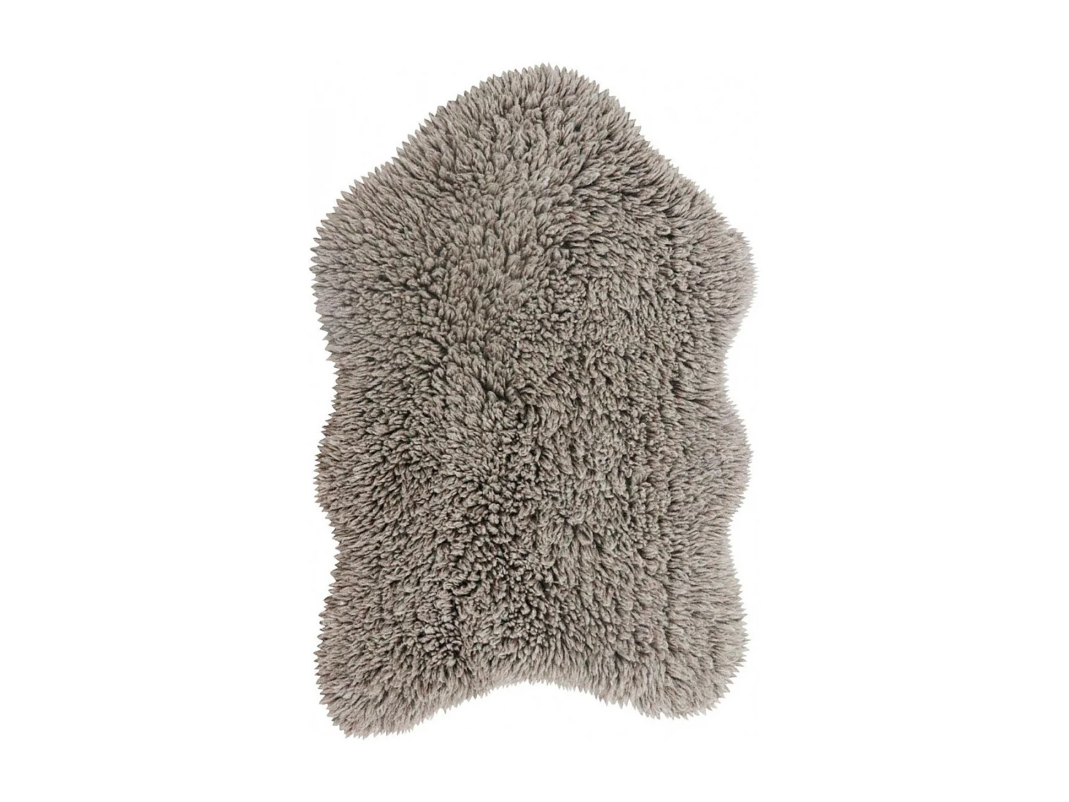 Alfombra de lana con efecto de piel de animal - gris con pelo largo - 75 x 110 CM