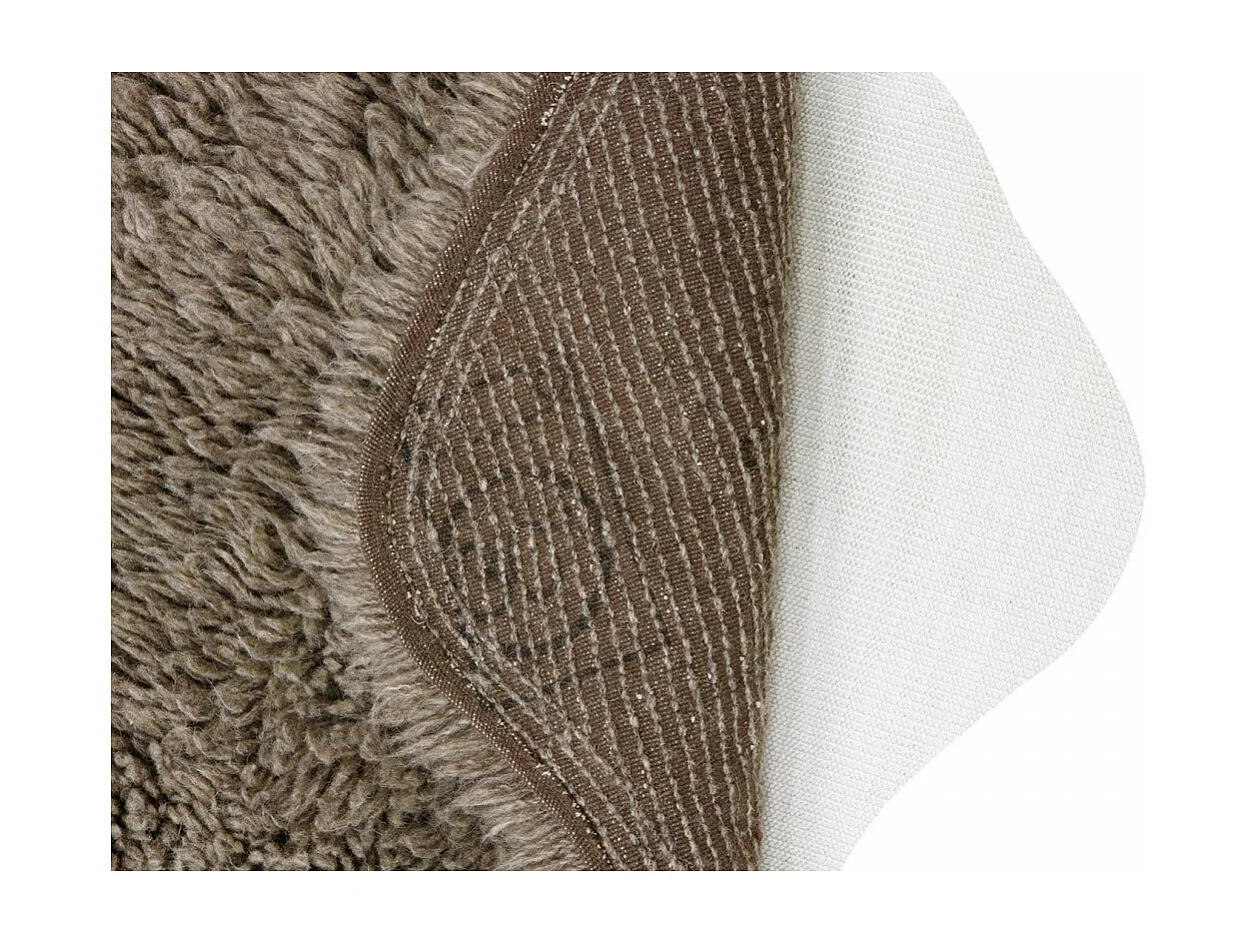 Alfombra de lana con efecto de piel de animal - gris con pelo largo - 75 x 110 CM