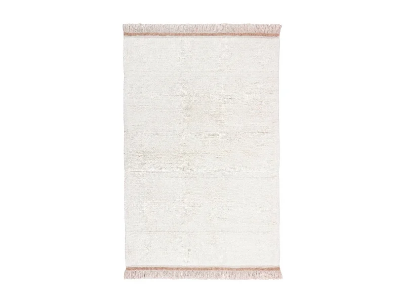 Tapis naturel en laine lavable en machine Steppe Rectangulaire Naturel Fait main