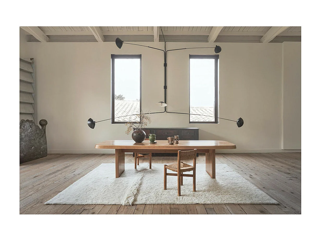 Alfombra contemporánea de lana blanca - 200 X 300 CM