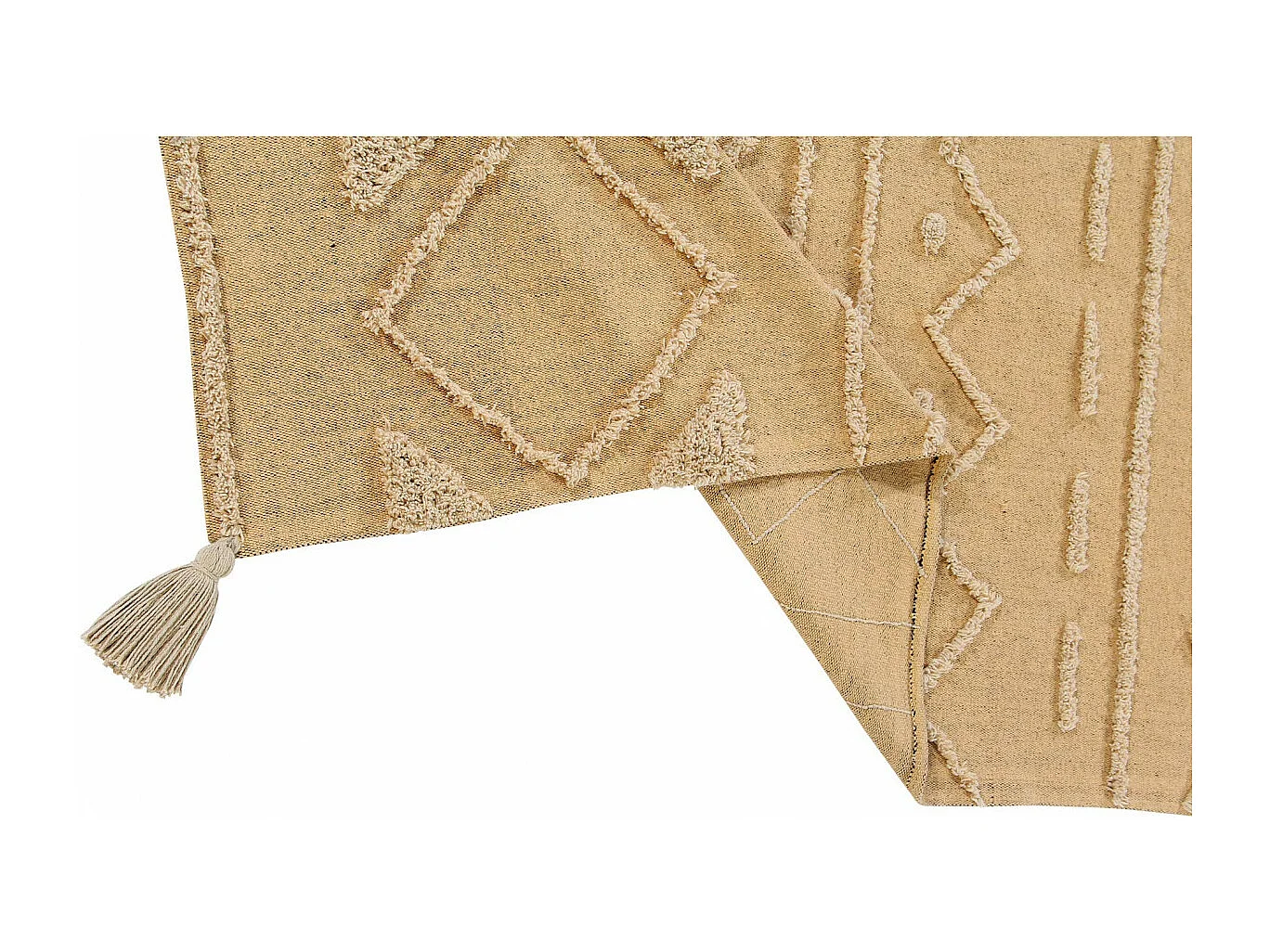 Alfombra de algodón Tribu miel - 170 x 240 cm