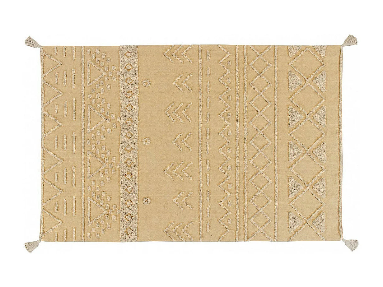 Alfombra de algodón Tribu miel - 170 x 240 cm
