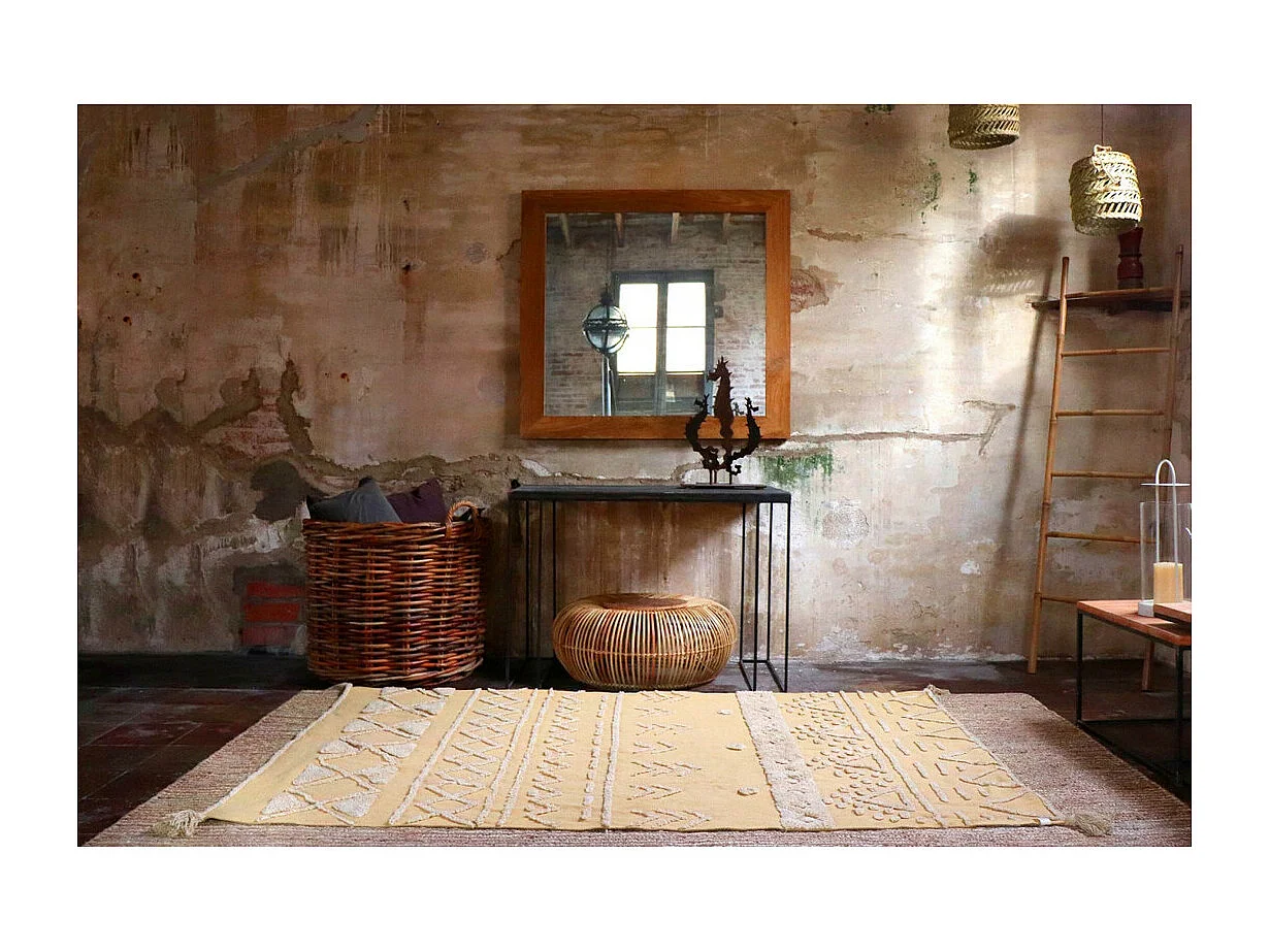 Alfombra de algodón Tribu miel - 170 x 240 cm