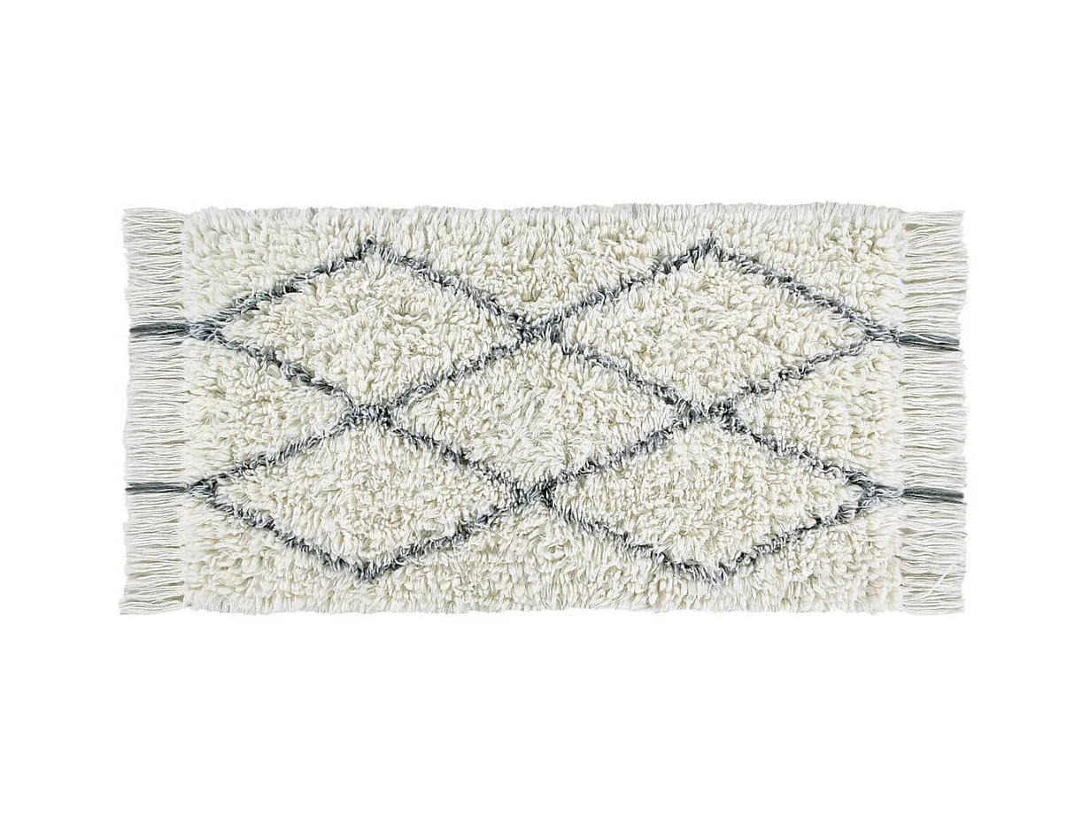 Tapis en laine shaggy gris lavable en machine ethnique Bereber Soul Lorena Canals Rectangu