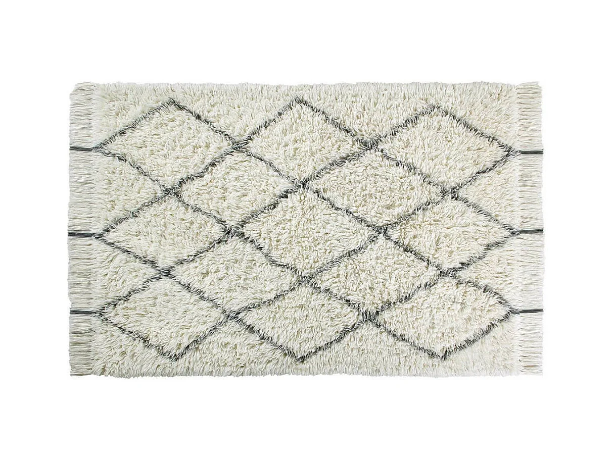 Tapis en laine shaggy gris lavable en machine ethnique Bereber Soul Lorena Canals Rectangu