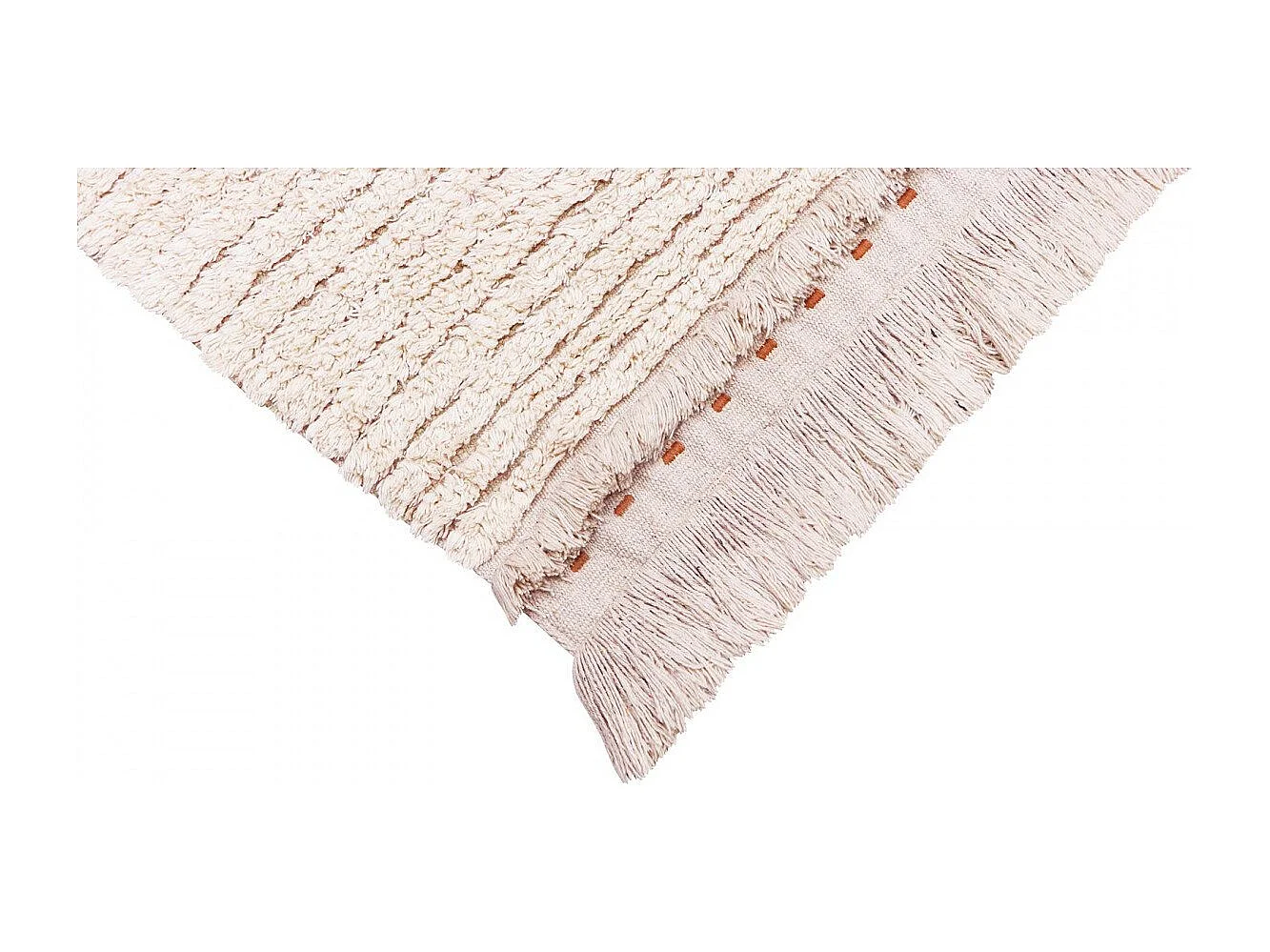 Alfombra de algodón reversible beige 80 x 230 cm