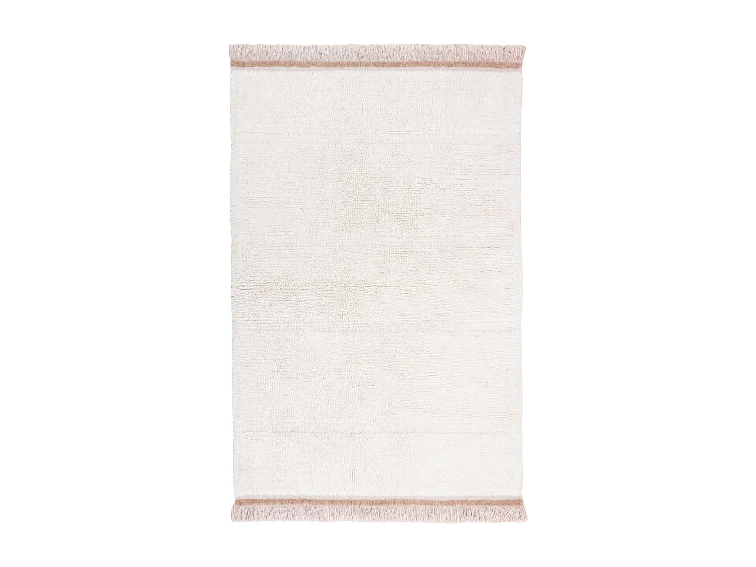 Tapis naturel en laine lavable en machine Steppe Rectangulaire Naturel Fait main