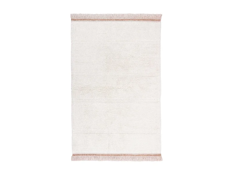 Tapis naturel en laine lavable en machine Steppe Rectangulaire Naturel Fait main