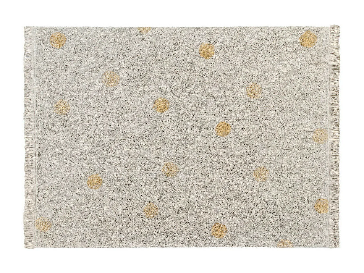 Tapis avec franges en coton lavable en machine Hippy Dots Lorena Canals Rectangulaire Cont