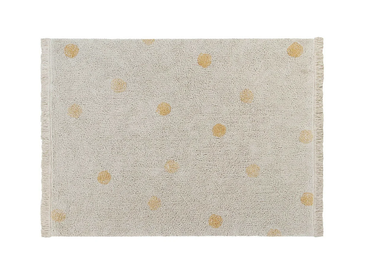 Tapis avec franges en coton lavable en machine Hippy Dots Lorena Canals Rectangulaire Cont
