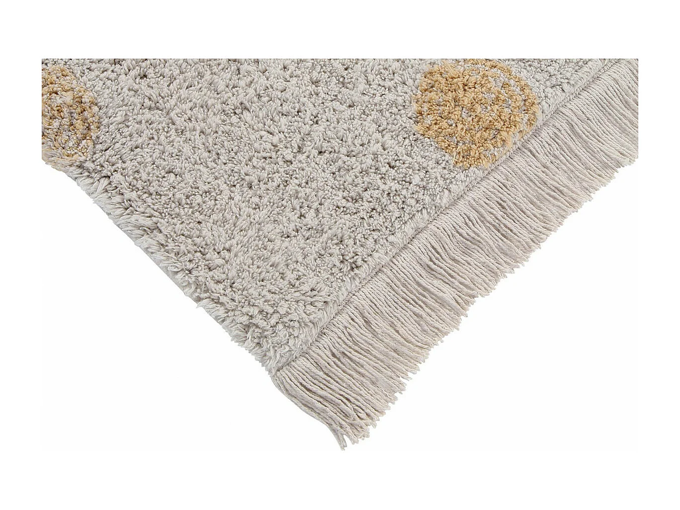 Alfombra de algodón Hippy Dots miel 120 x 160 cm