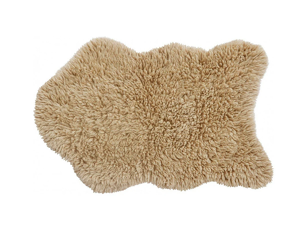 Tapis en laine naturelle lavable en machine Woolly Originale Naturel Fait main