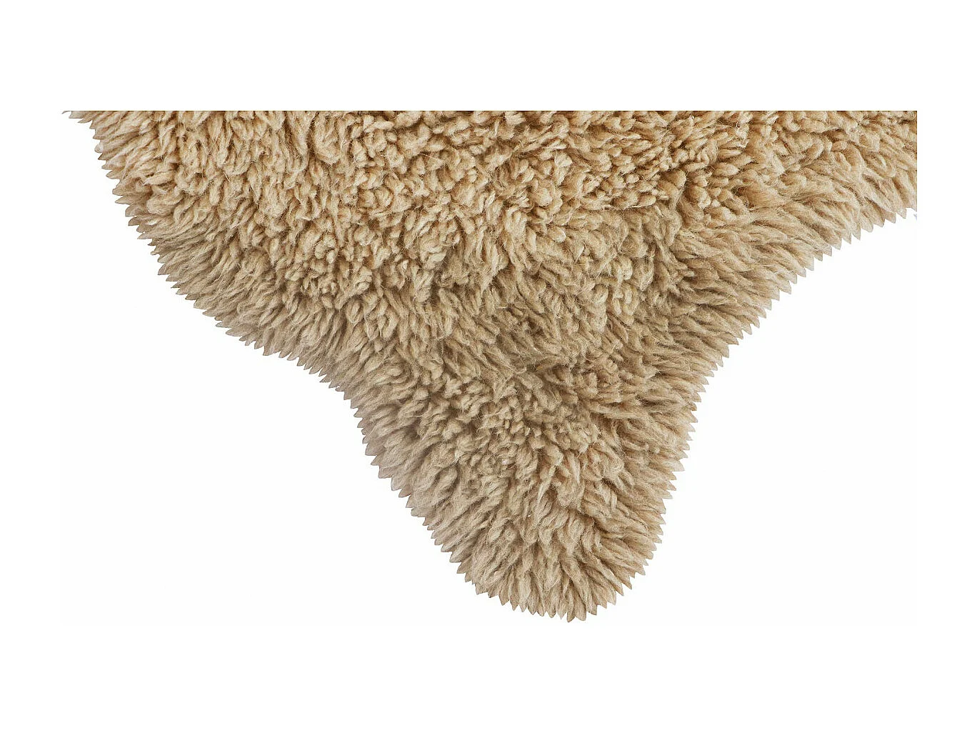 Alfombra de lana con efecto de piel de animal - beige con pelo largo - 75 x 110 CM