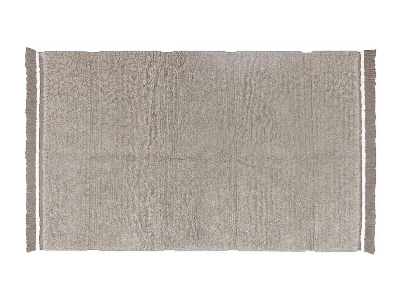 Tapis naturel en laine lavable en machine Steppe Rectangulaire Naturel Fait main