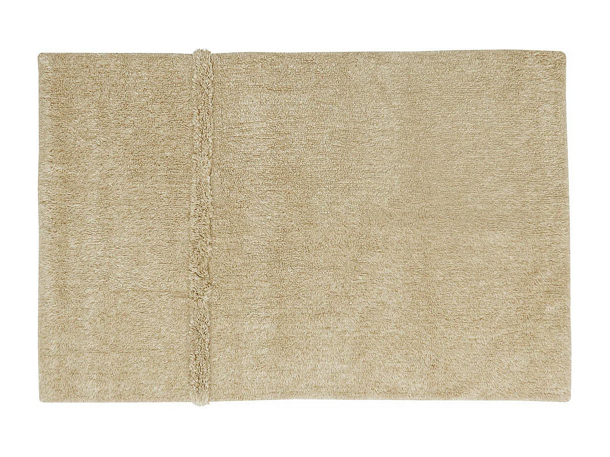Tapis uni naturel en laine lavable en machine Tundra Rectangulaire Naturel Fait main
