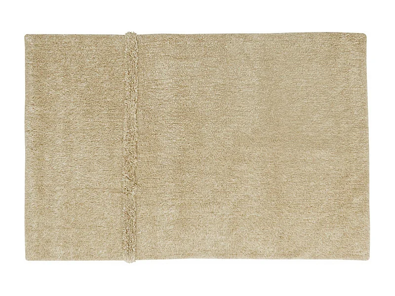 Tapis uni naturel en laine lavable en machine Tundra Rectangulaire Naturel Fait main