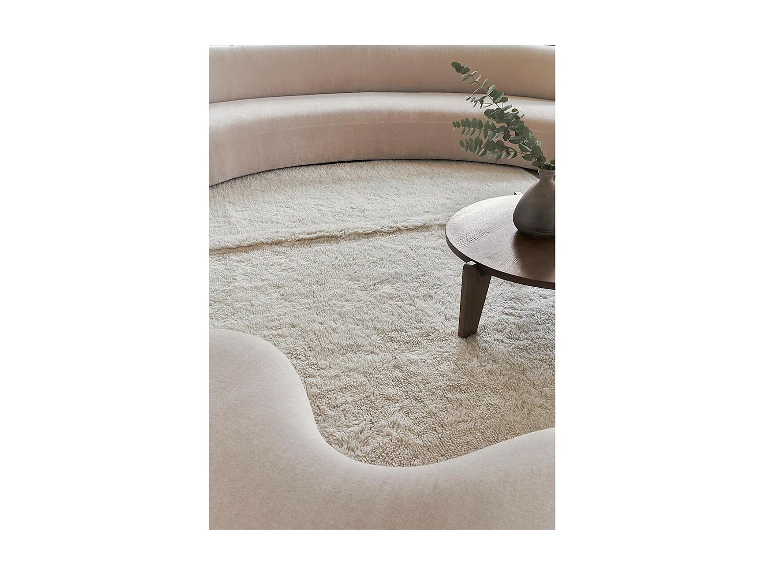 Alfombra contemporánea de lana blanca - 170 x 240 CM